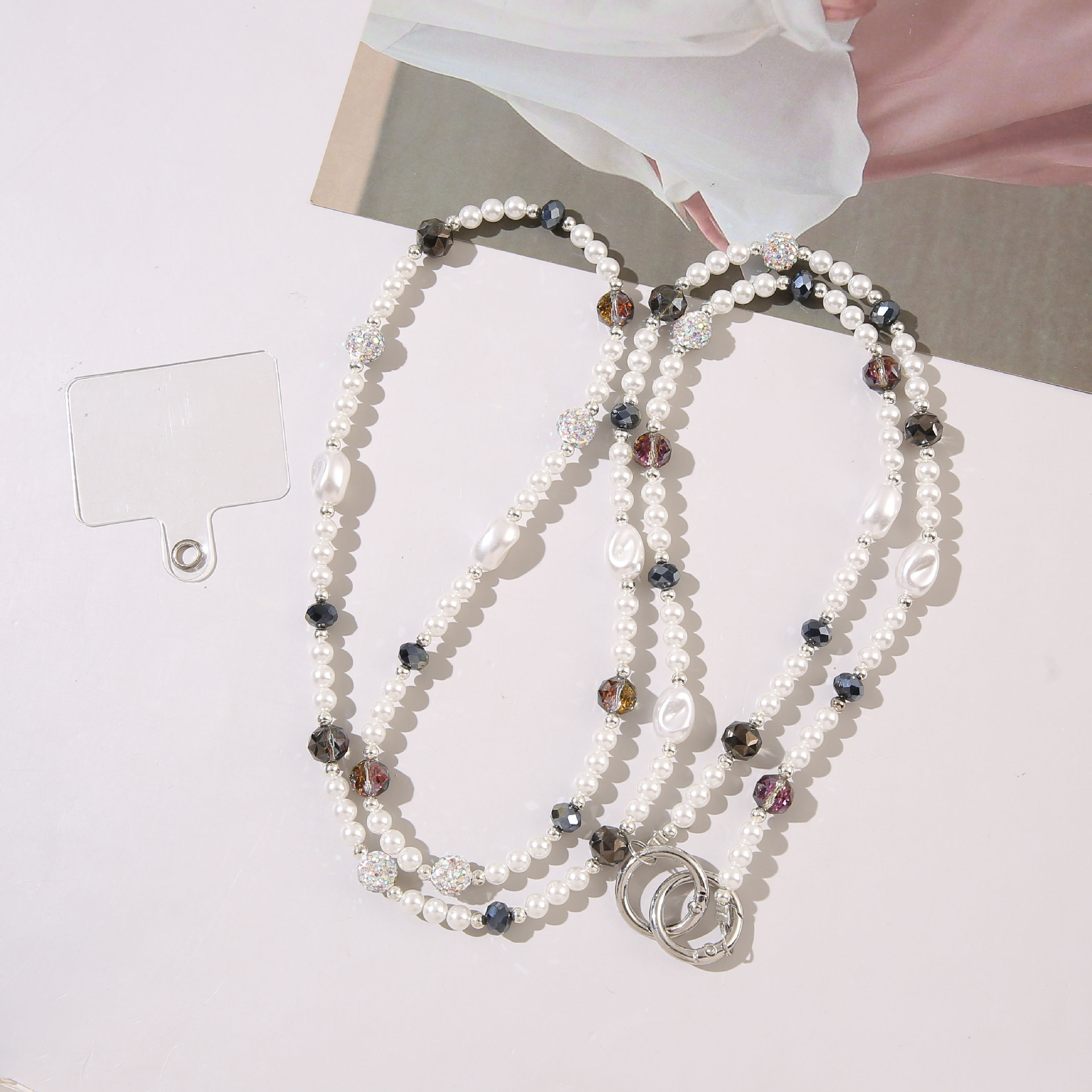 Strange stone crossbody long chain