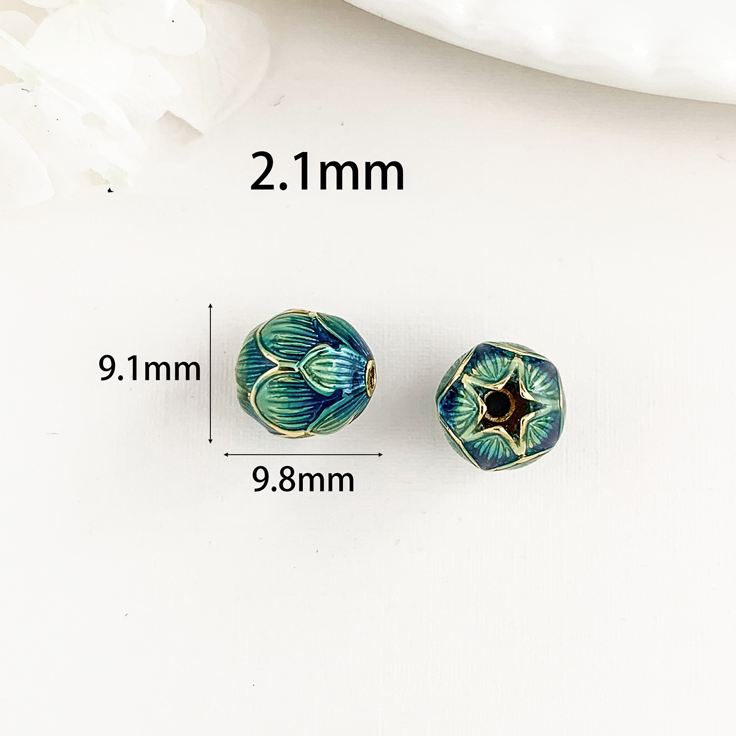 Cz280 lotus beaded gold large size