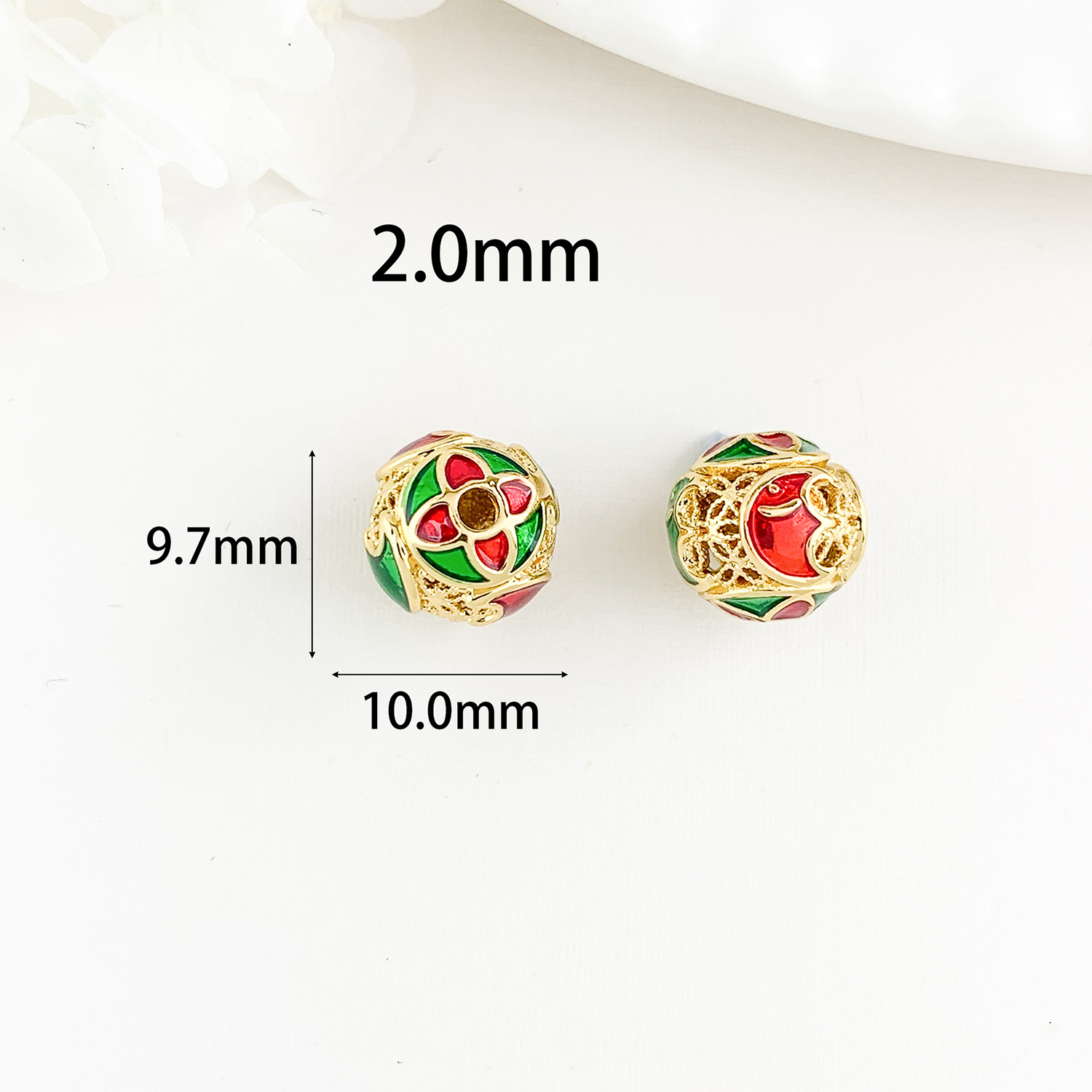 Cz284 lucky beaded gold