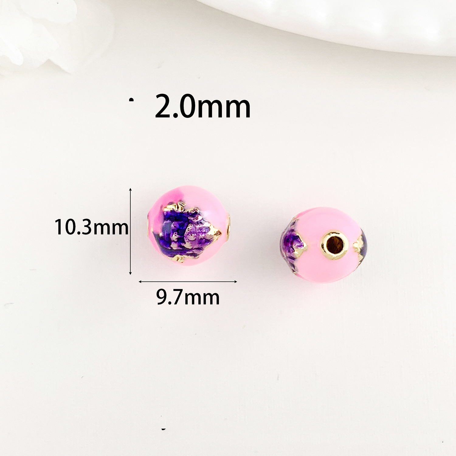 Cz289 pink beaded gold