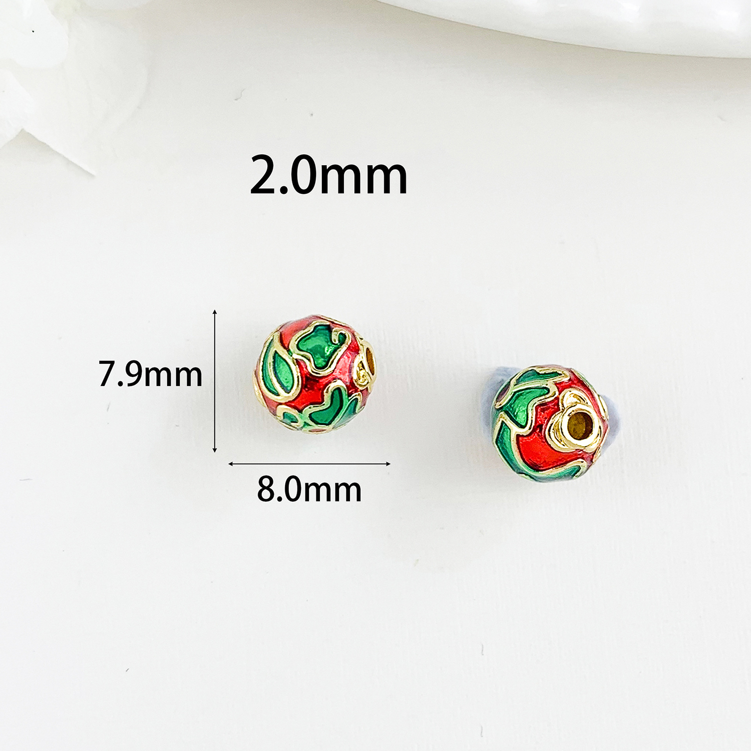 Cz295 leaf beaded gold trumpet