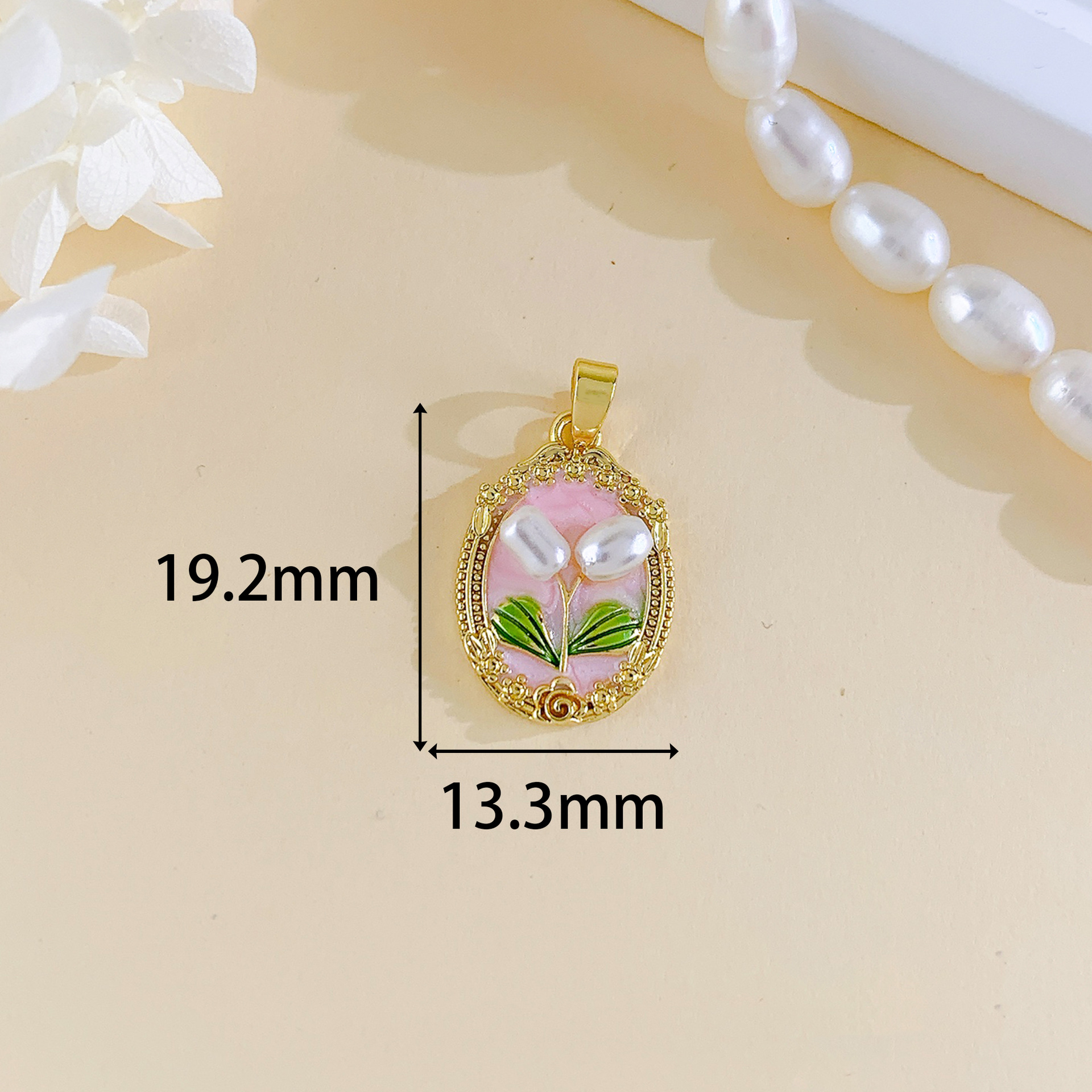 Xl4078 tulip pendant gold pink
