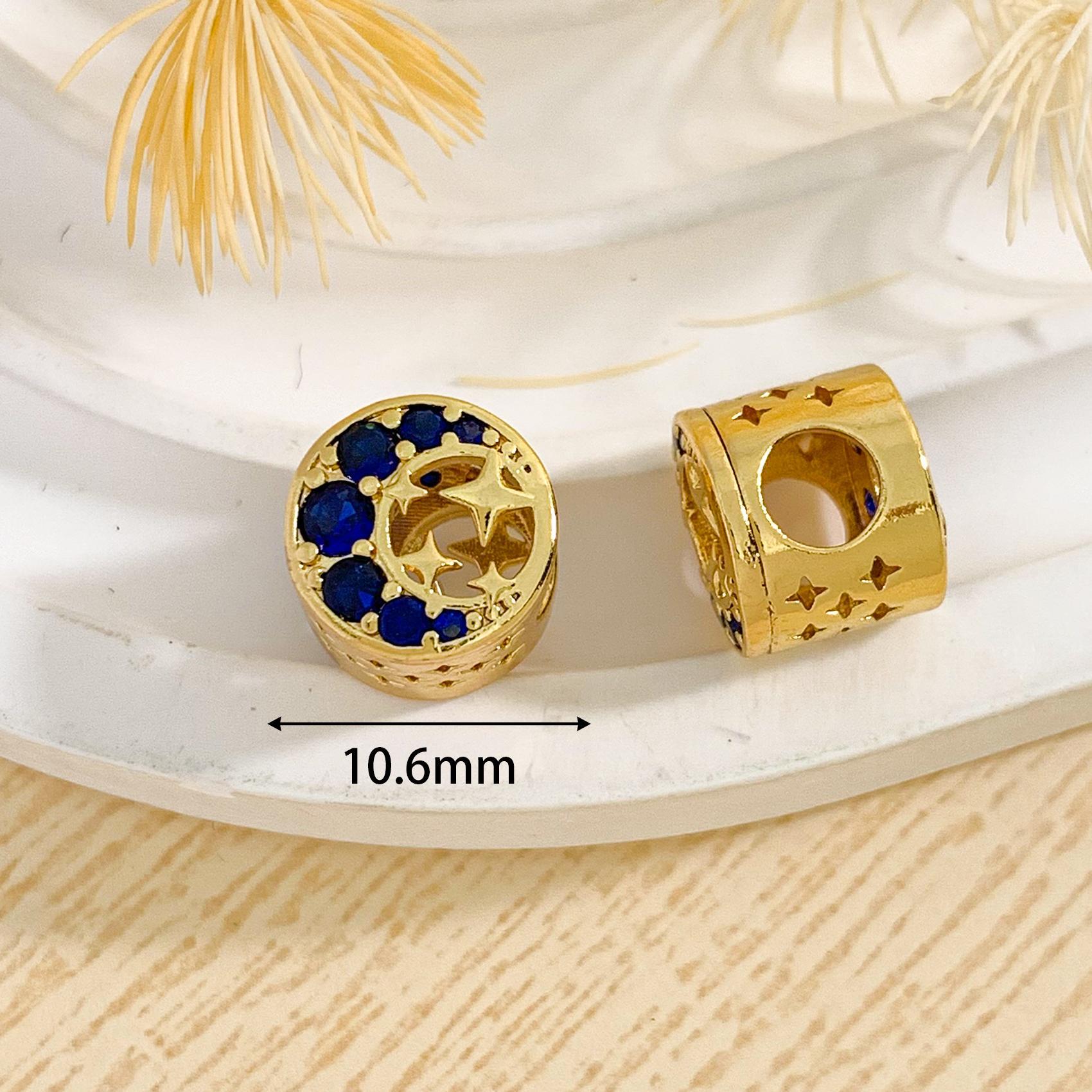 Cz166 blue moon beaded gold