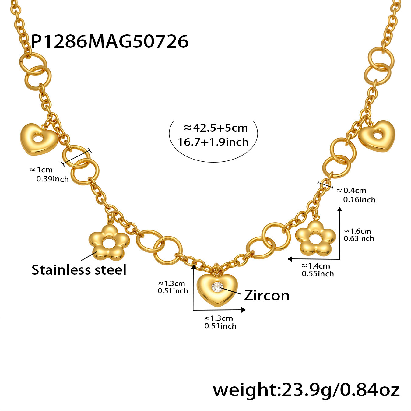 P1286- Golden necklace