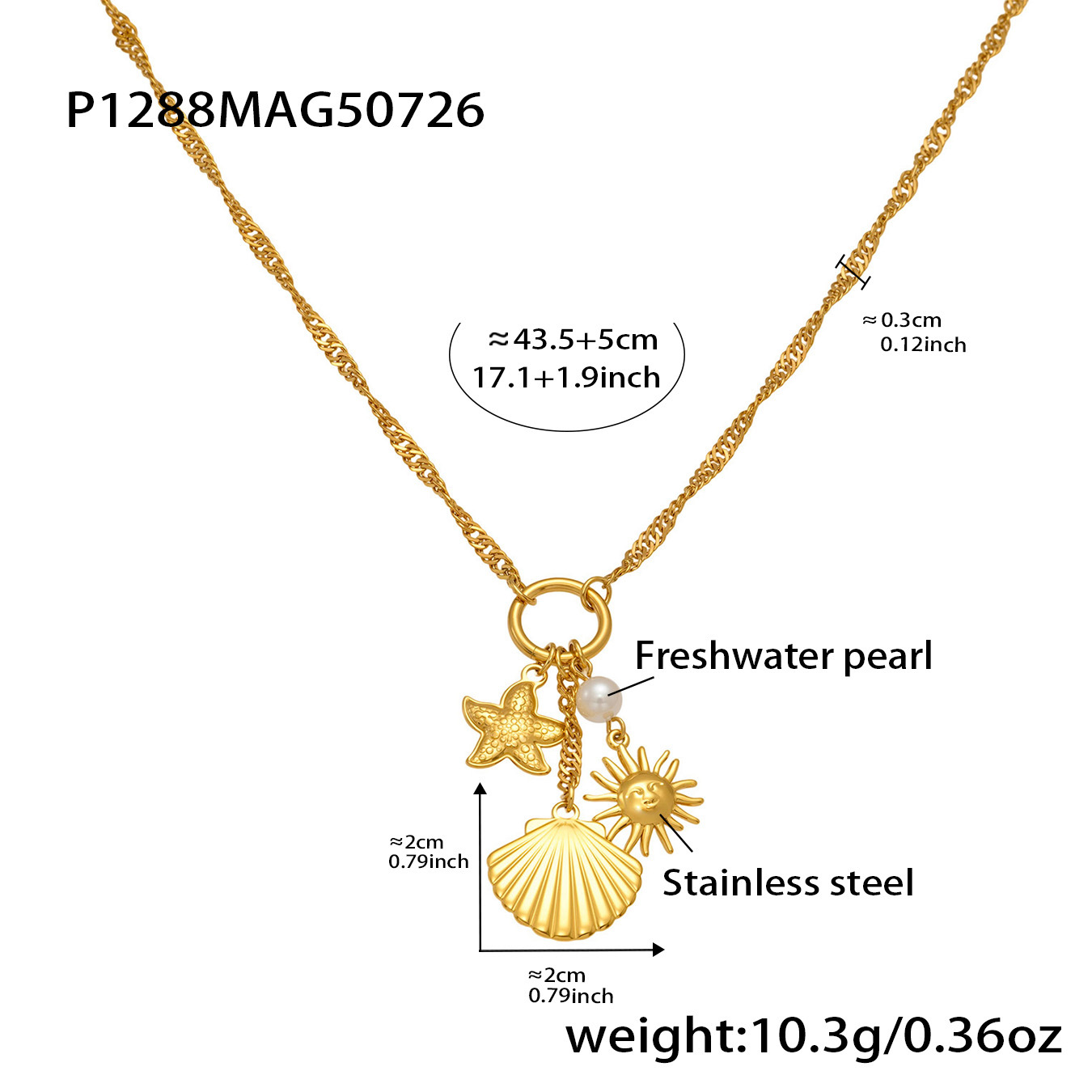 P1288-Golden necklace