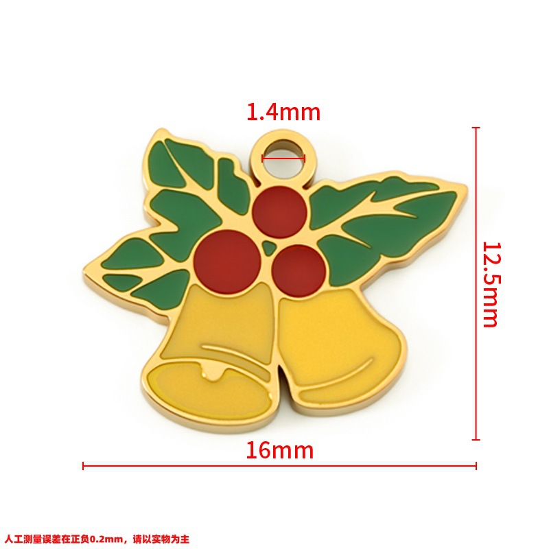 Vacuum plated 18k gold polished bell pendant 12.5x16mm