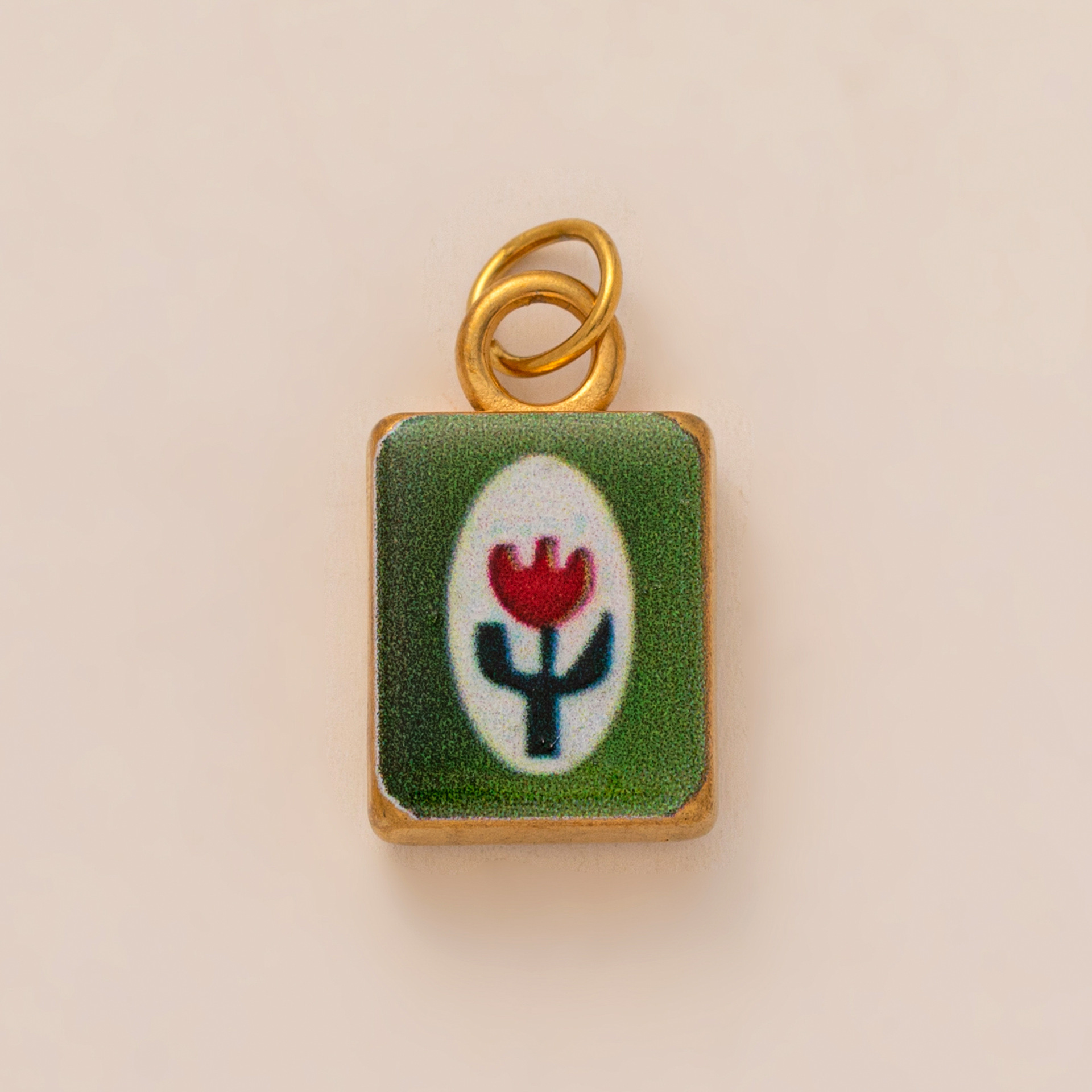 玫瑰绿方形吊坠