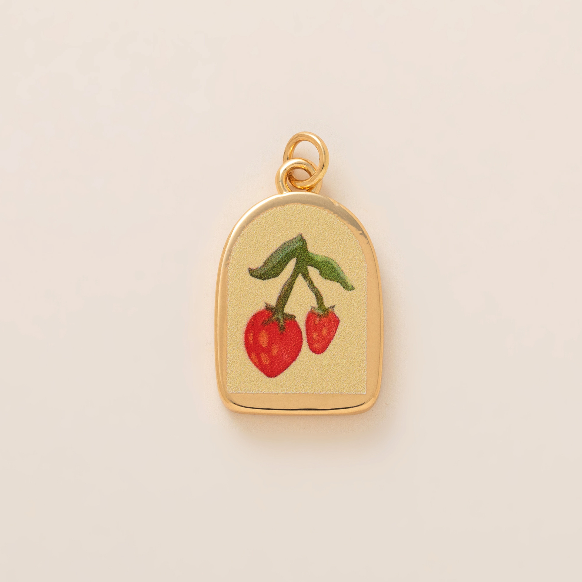 Bright red strawberry pendant