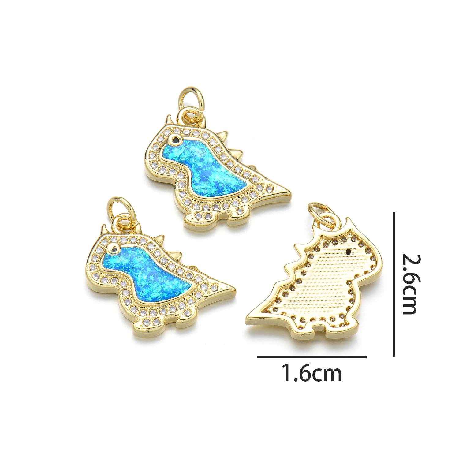 Dinosaur Pendant (Peacock Blue Opal)