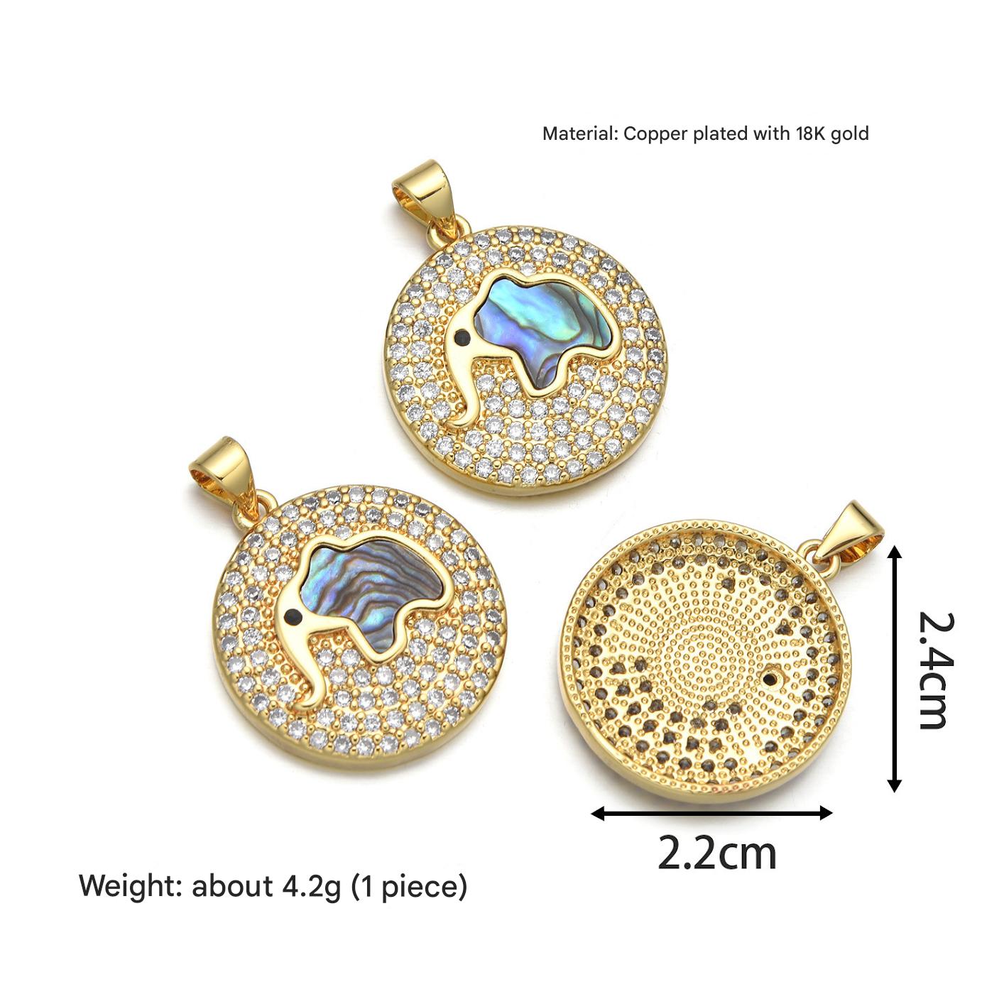 Round elephant (abalone shell)