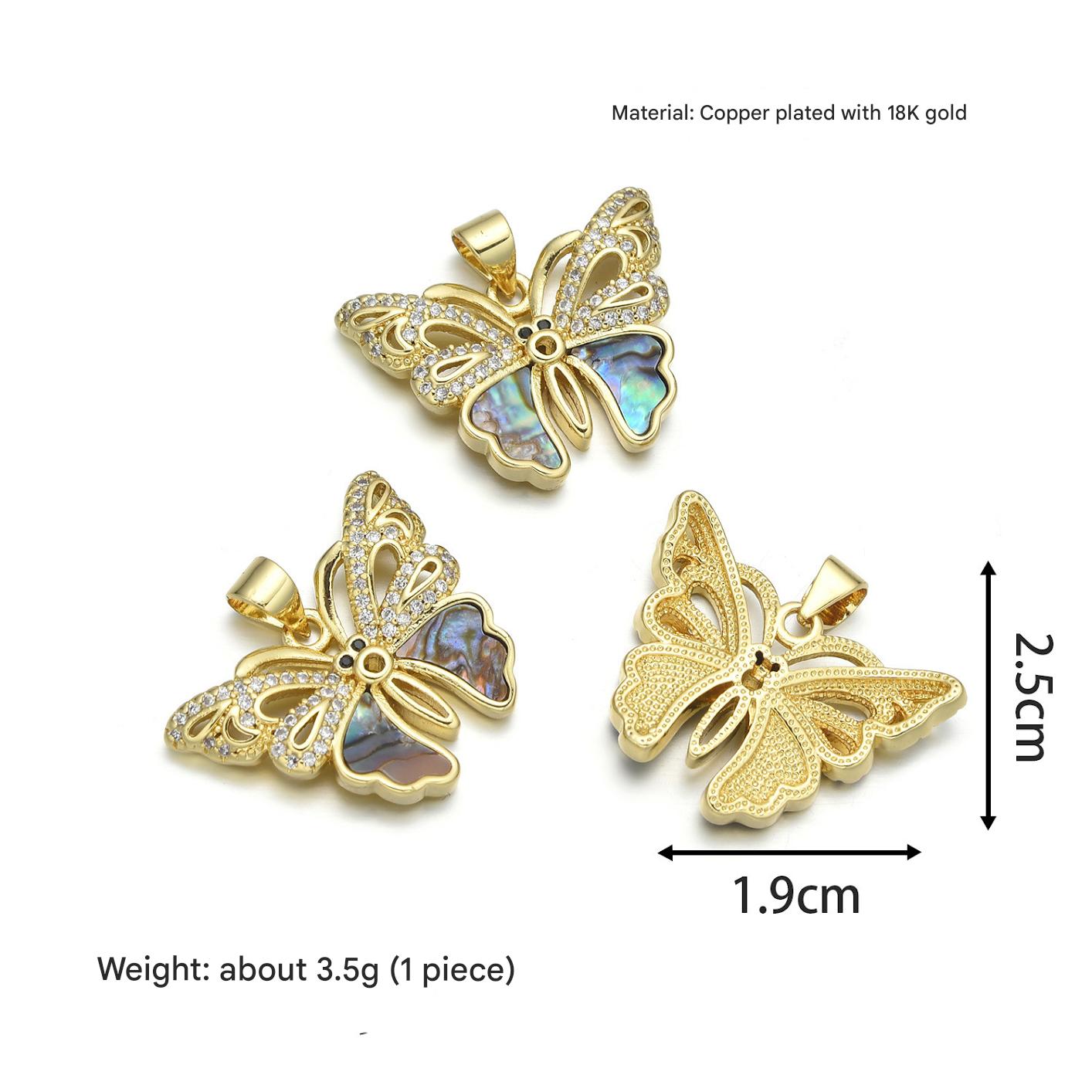 Butterfly with eyes (abalone shell)