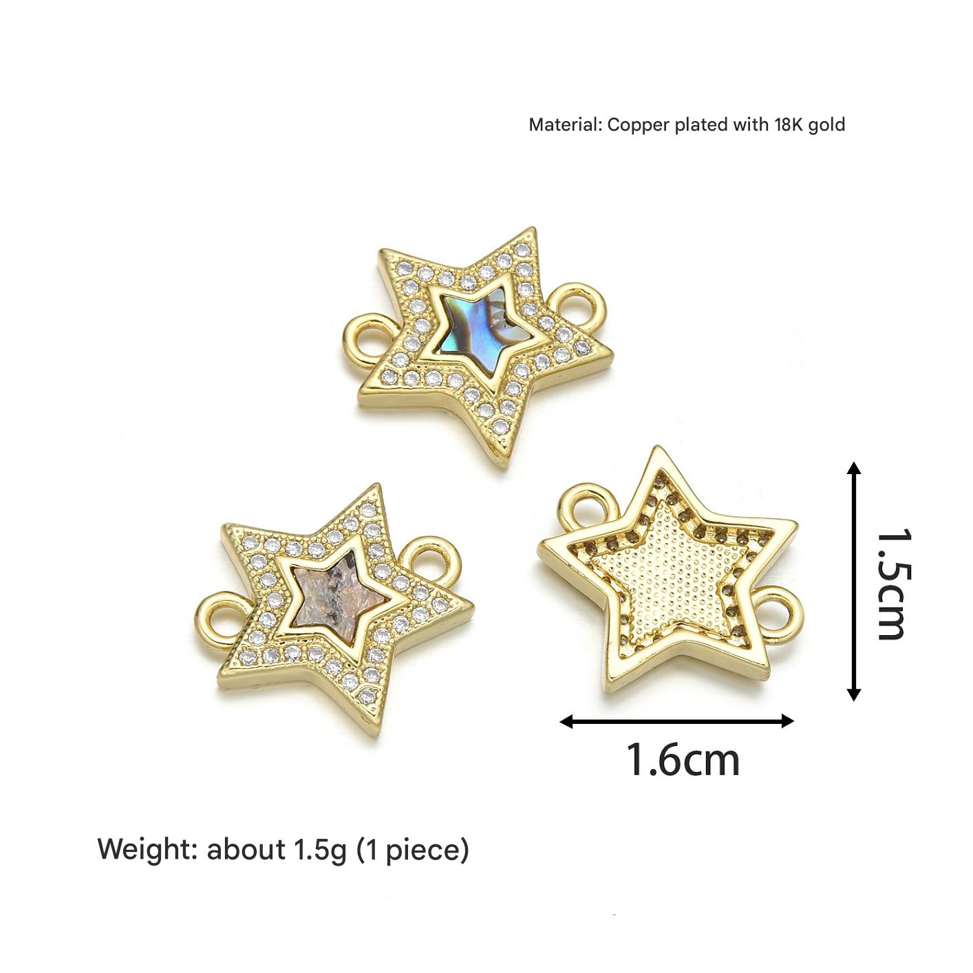 Gold-edged star hand sign (abalone shell)