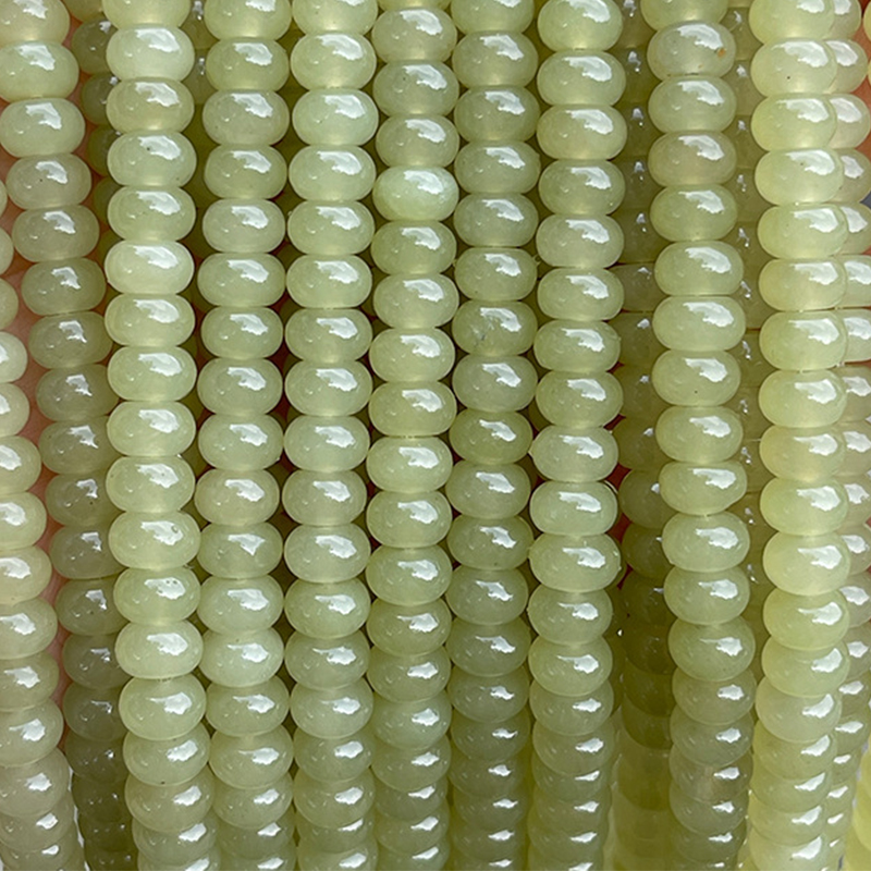 High imitation clear water color hetian chalcedony abacus beads