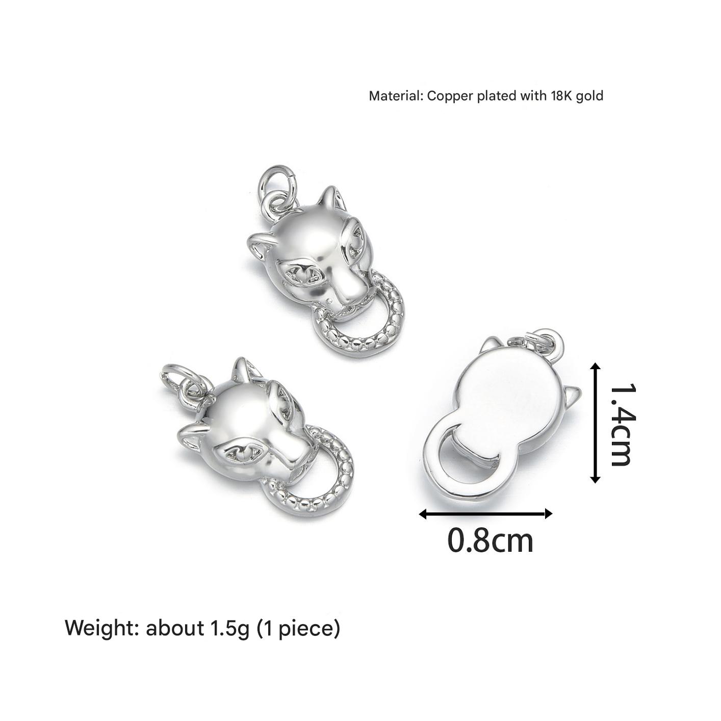 Glossy leopard pendant (white gold)