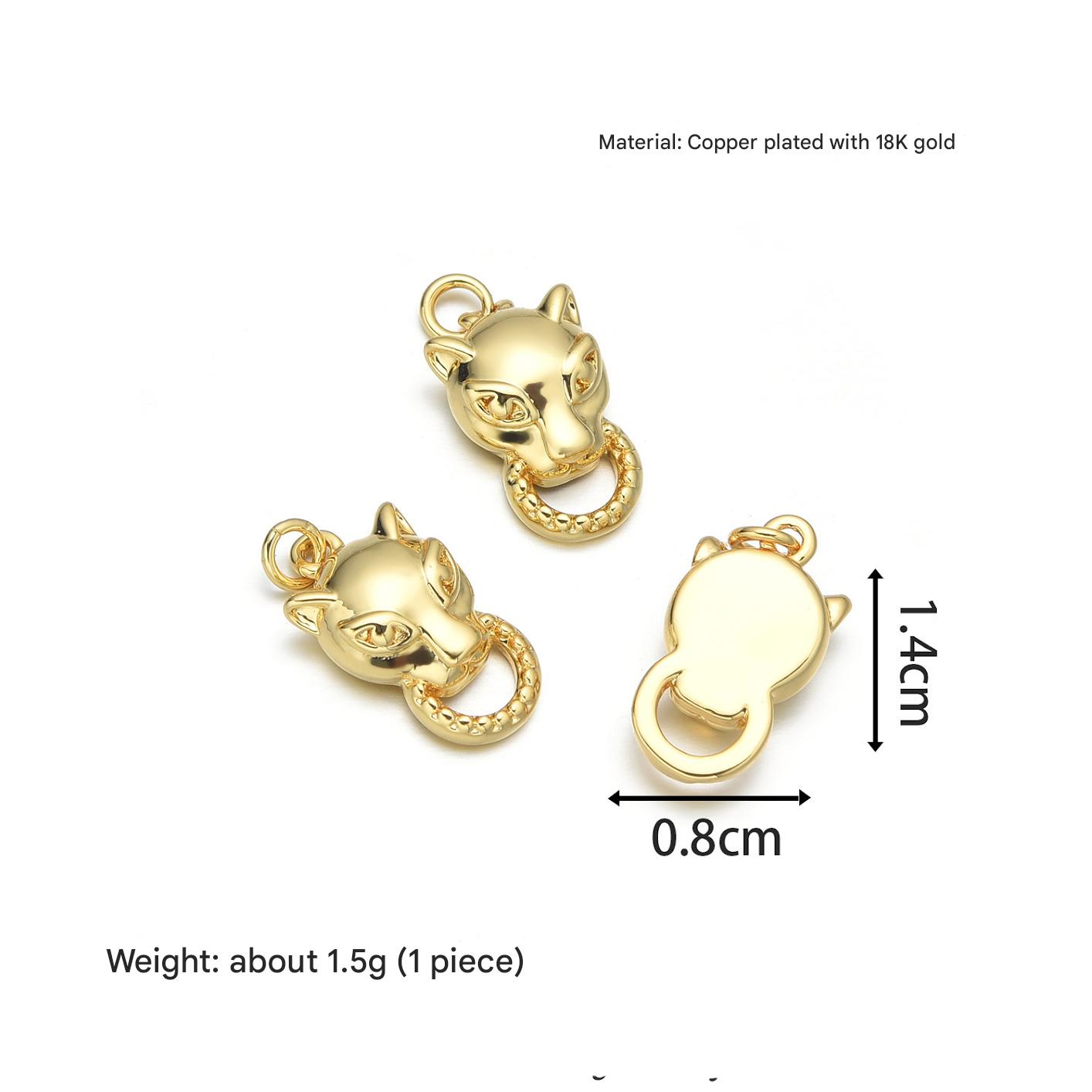 Glossy leopard pendant (gold)