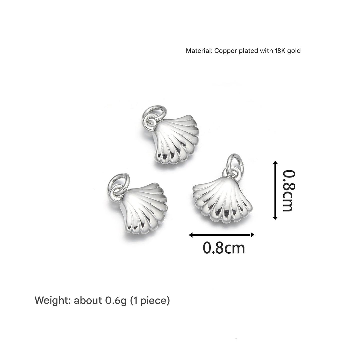 Glossy clam shell pendant (white gold)