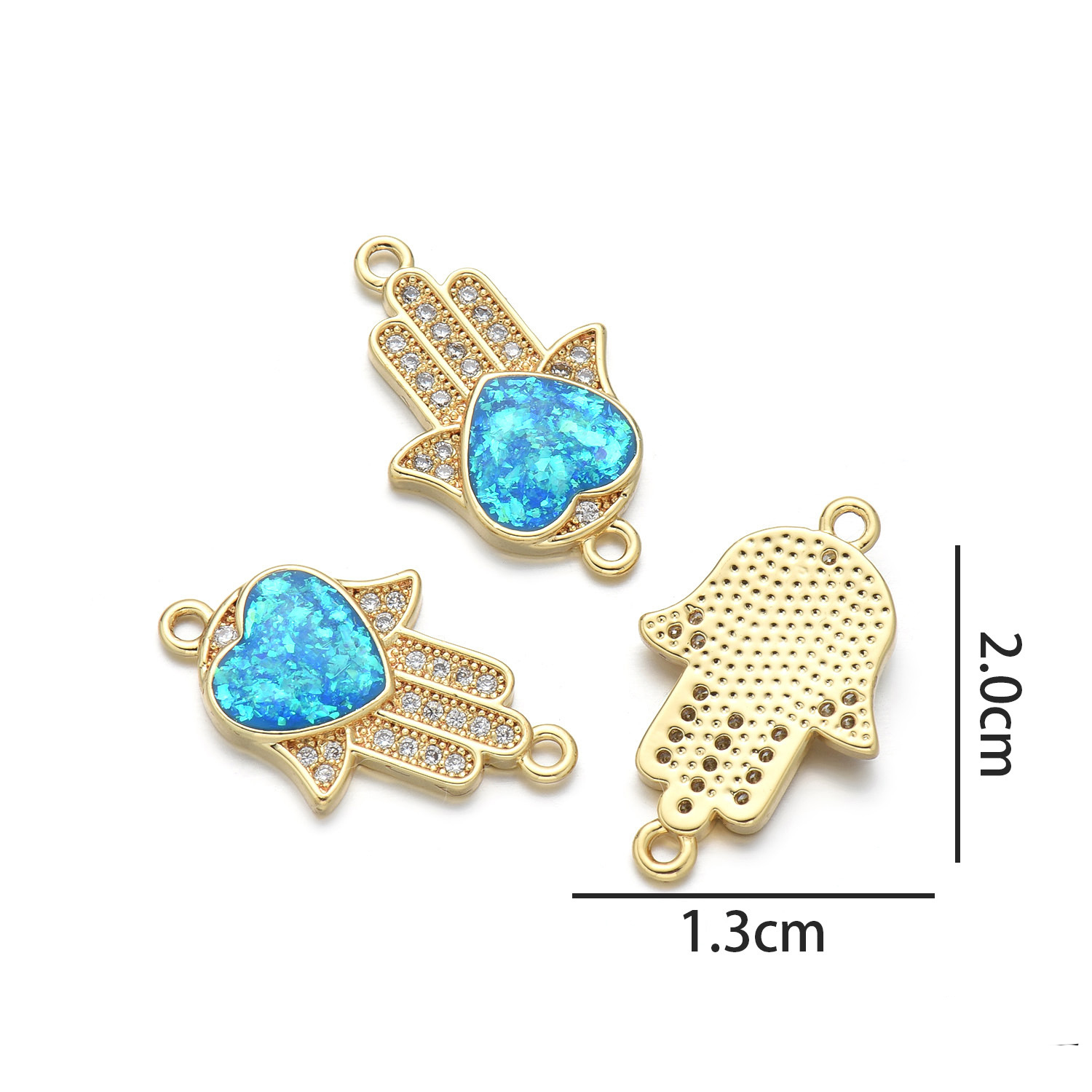 Heart palm (peacock blue opal)