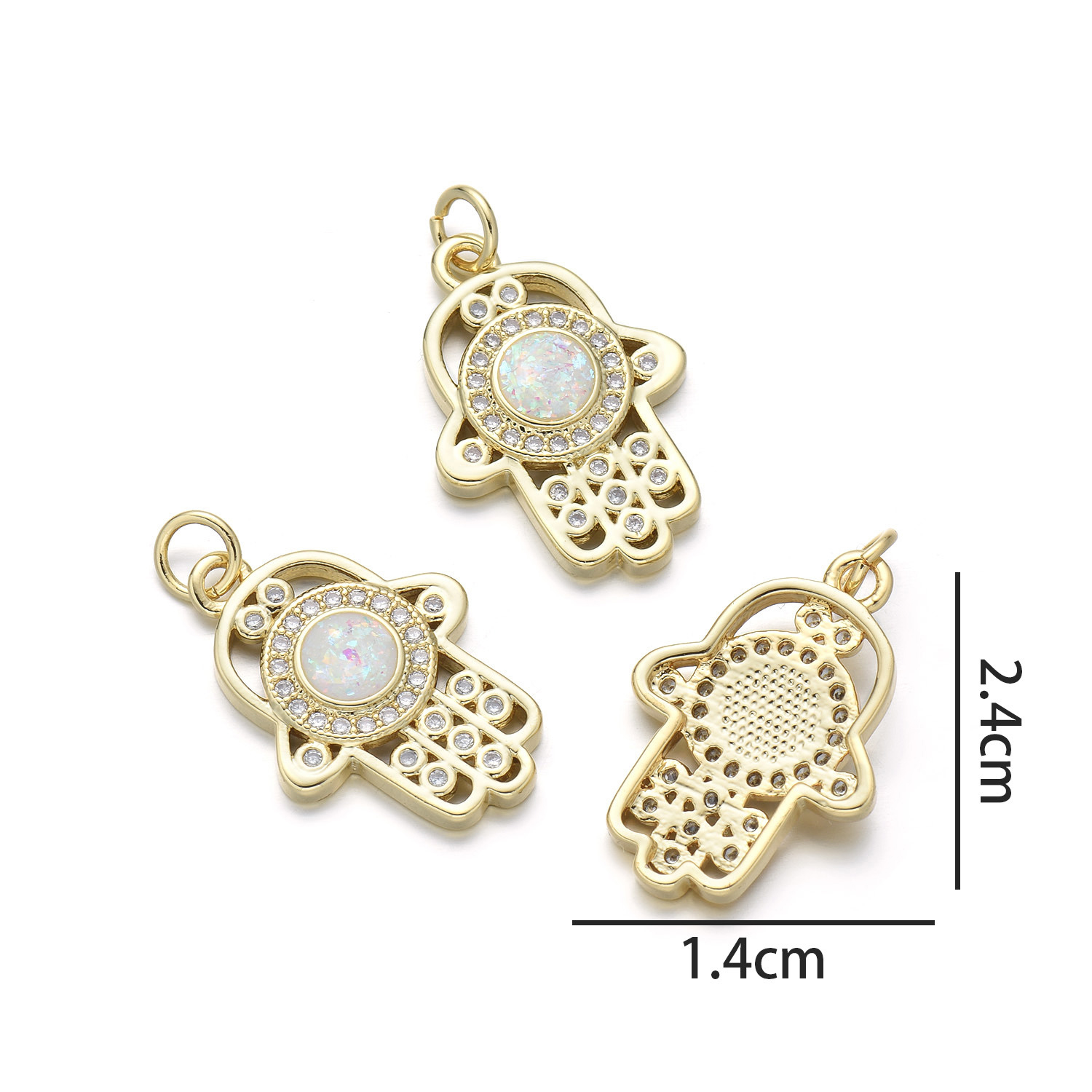 Palm pendant (colorful pink opal)