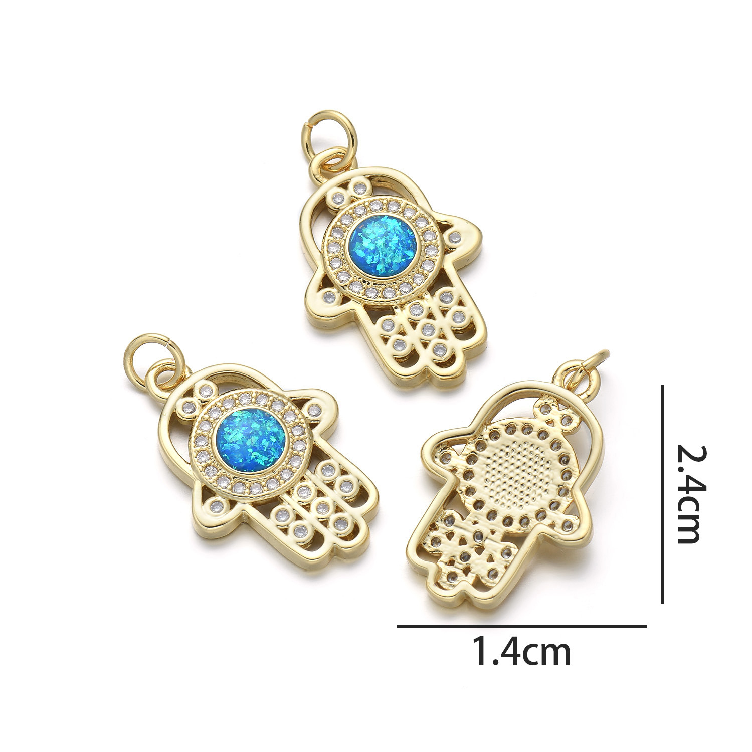 Palm pendant (peacock blue opal)