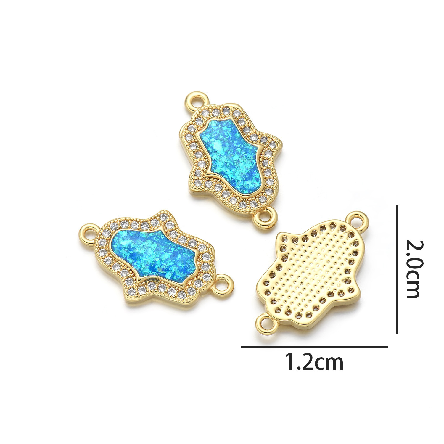 Palm card (peacock blue opal)