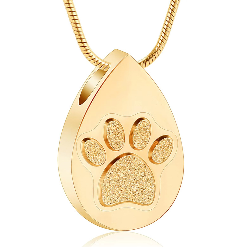 Gold water drop pendant