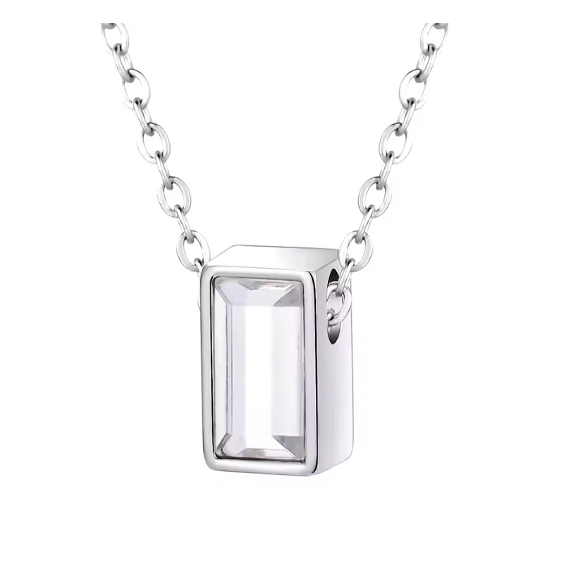 Silver square column pendant