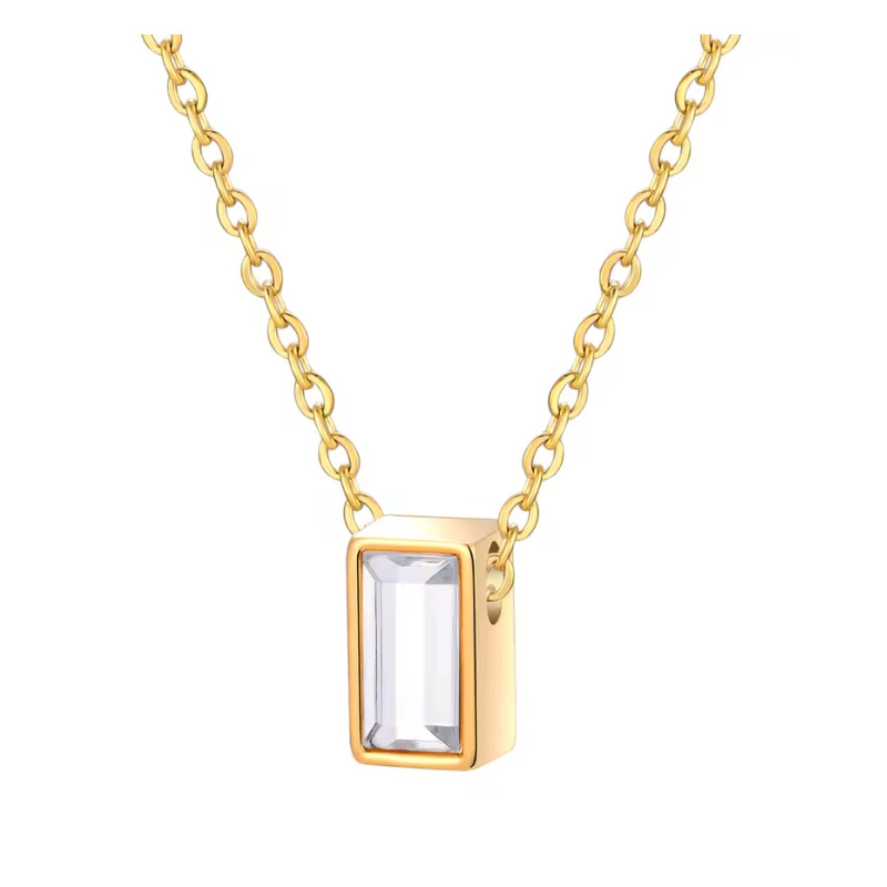 Gold square column pendant