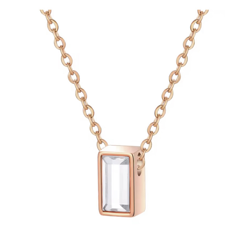 Rose gold square column pendant