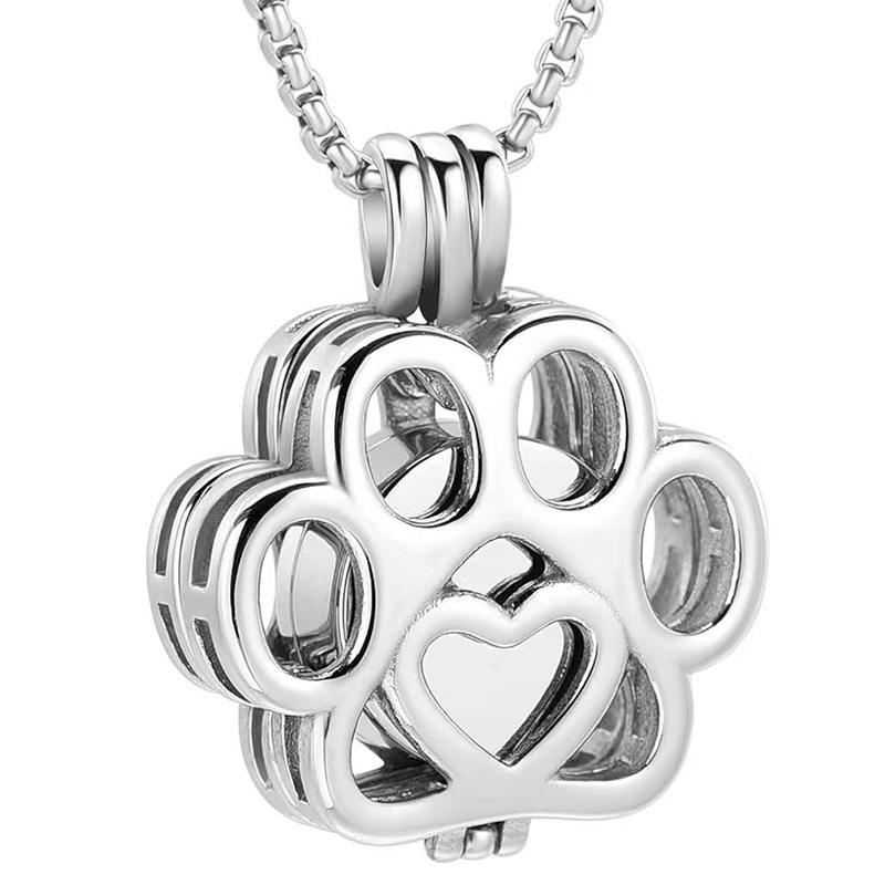 Silver hollow flower pendant