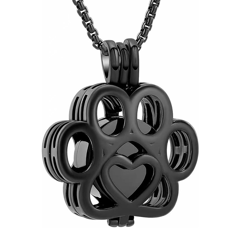 Black hollow flower pendant
