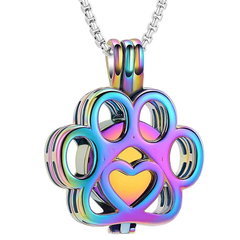 Colorful hollow flower pendant