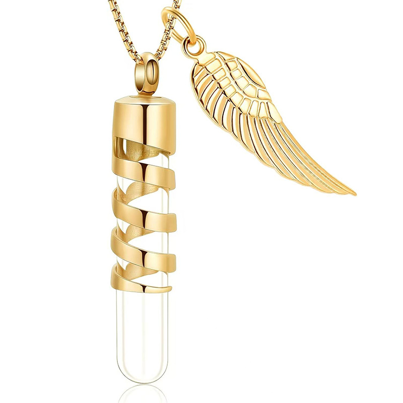Gold fiberglass cylinder pendant