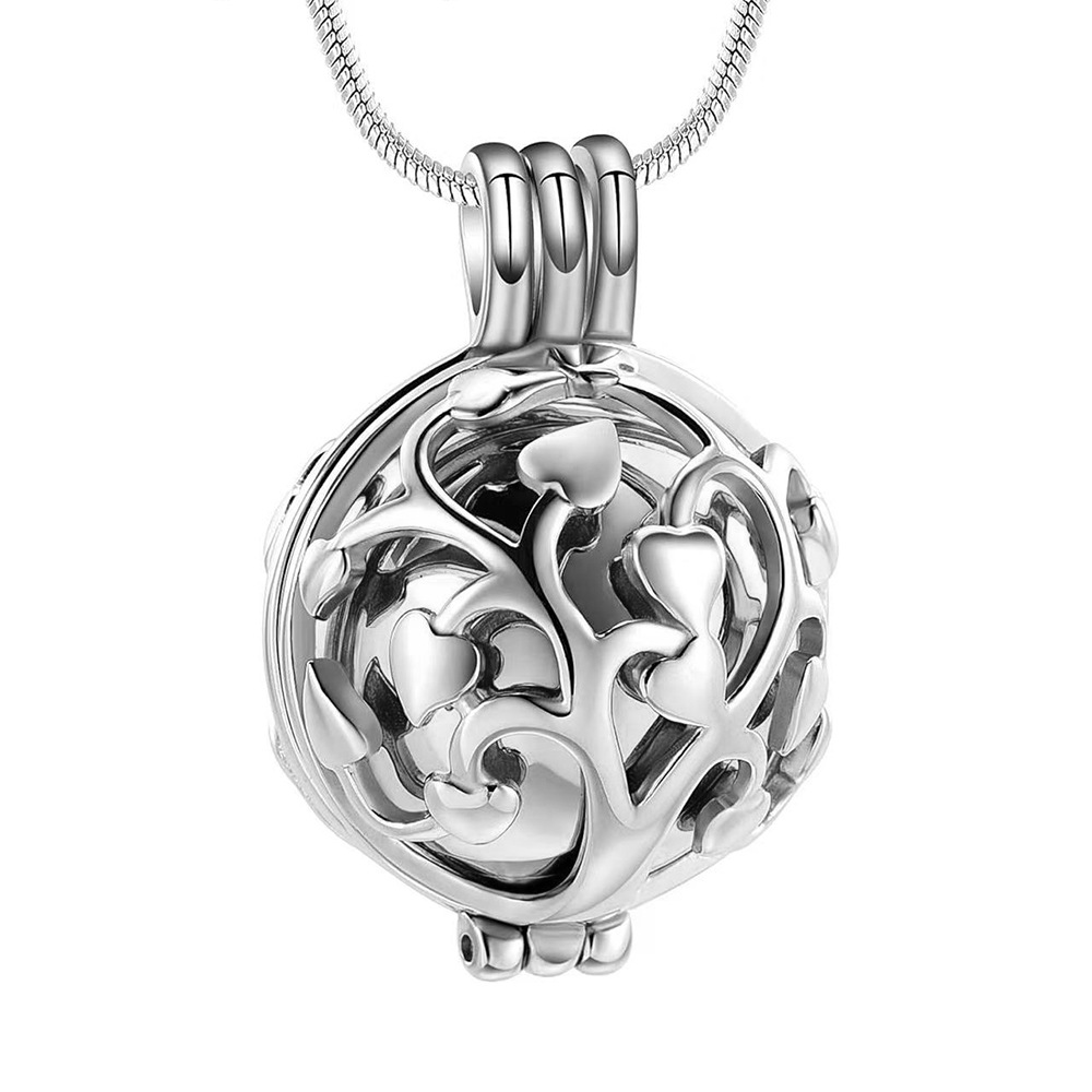 Silver round hollow pendant