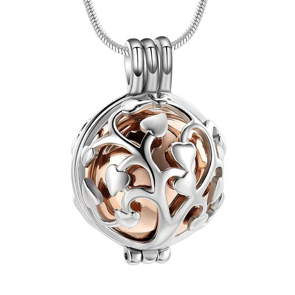 Rose gold round hollow pendant