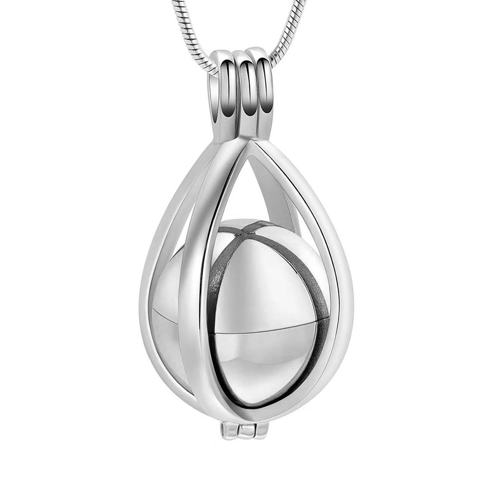 Silver water drop hollow pendant
