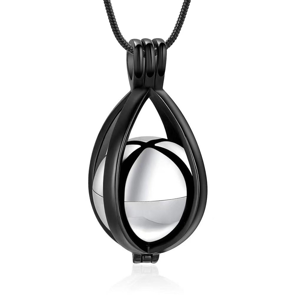 Black water drop hollow pendant