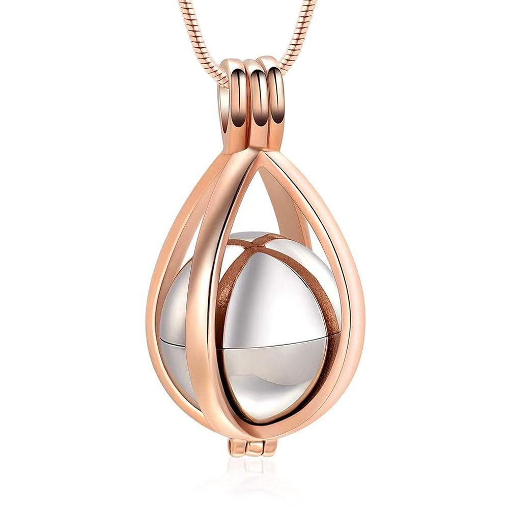 Rose gold water drop hollow pendant