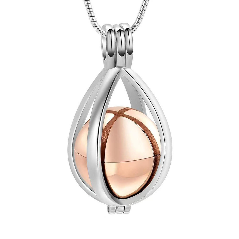 Silver rose gold water drop hollow pendant