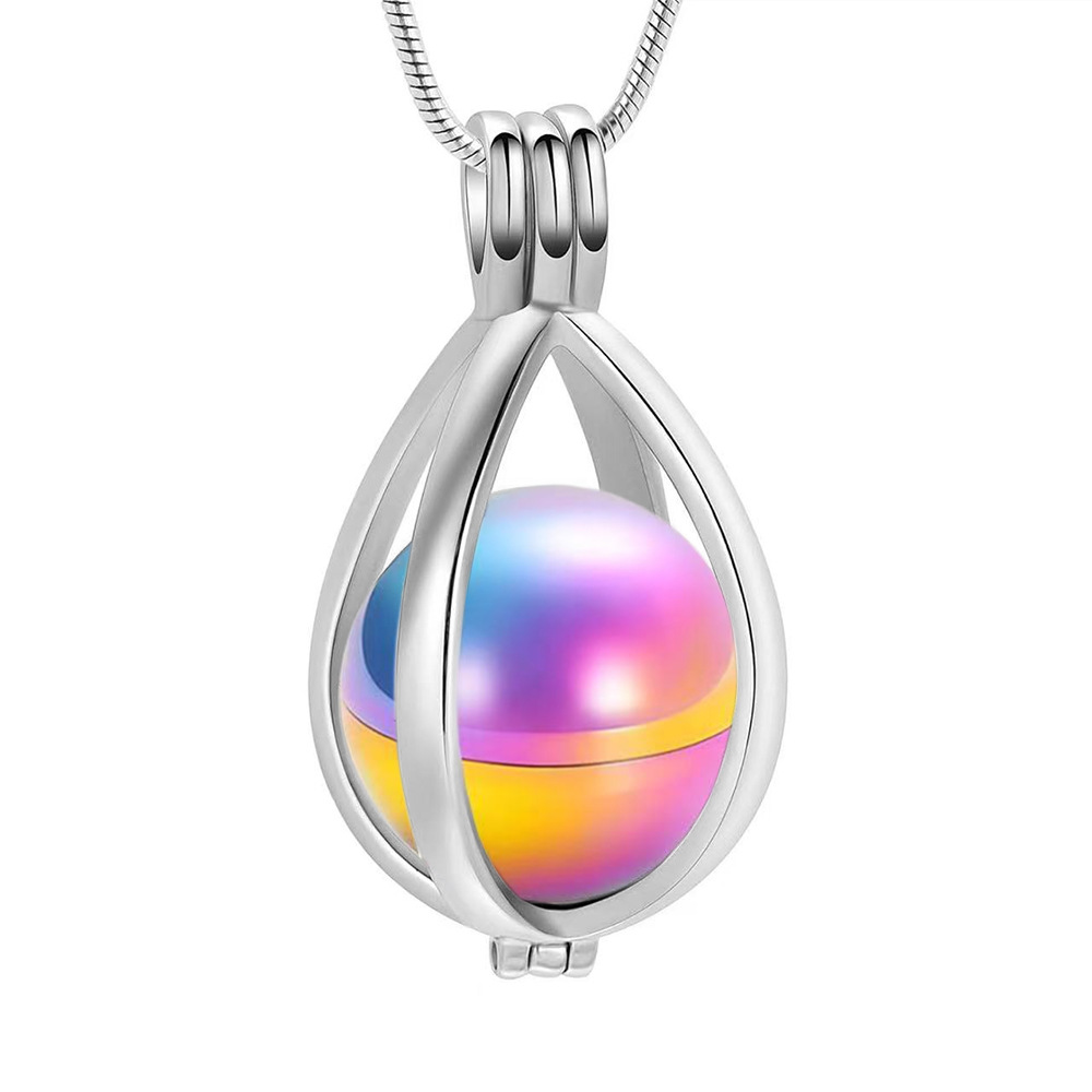 Silver color water drop hollow pendant