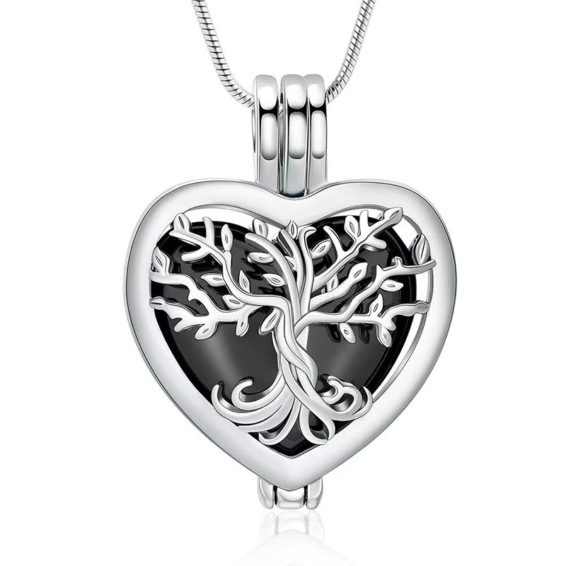 Black hollow heart pendant