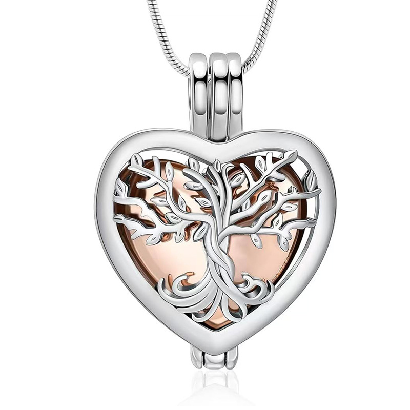 Rose gold hollow heart pendant