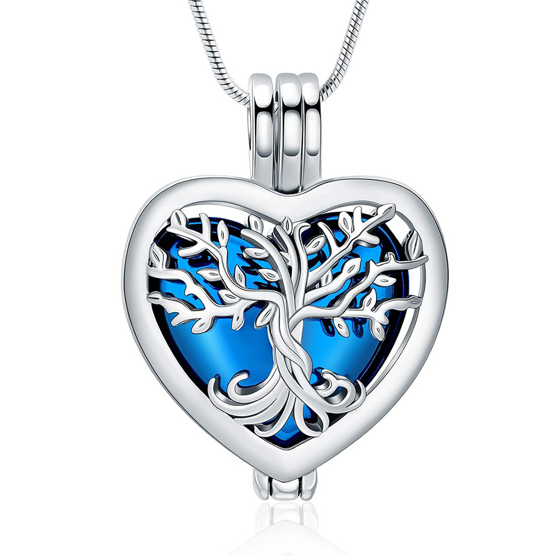 Blue hollow heart pendant