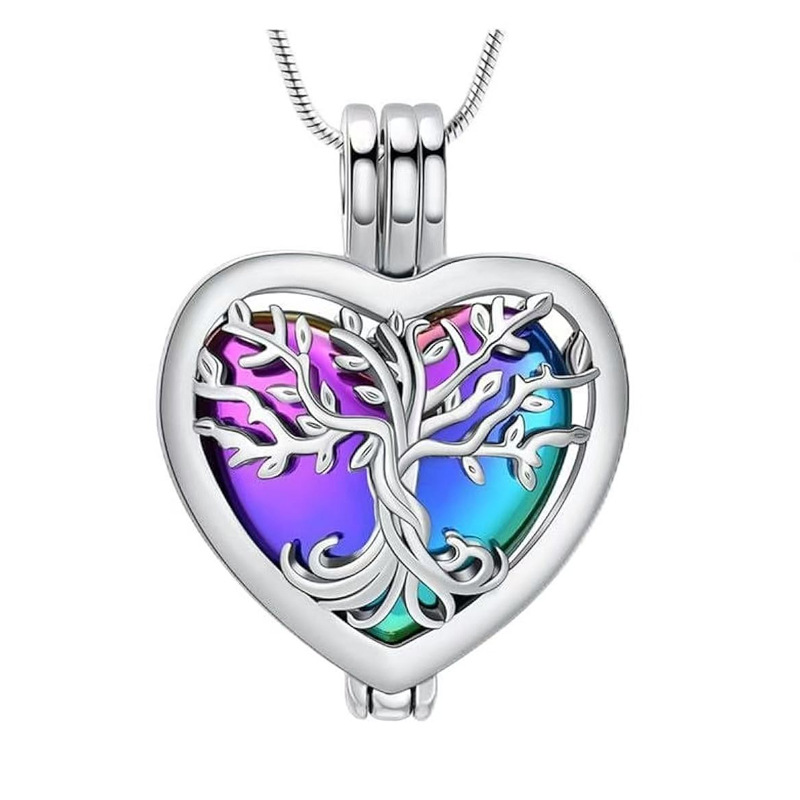 Colorful hollow heart-shaped pendant