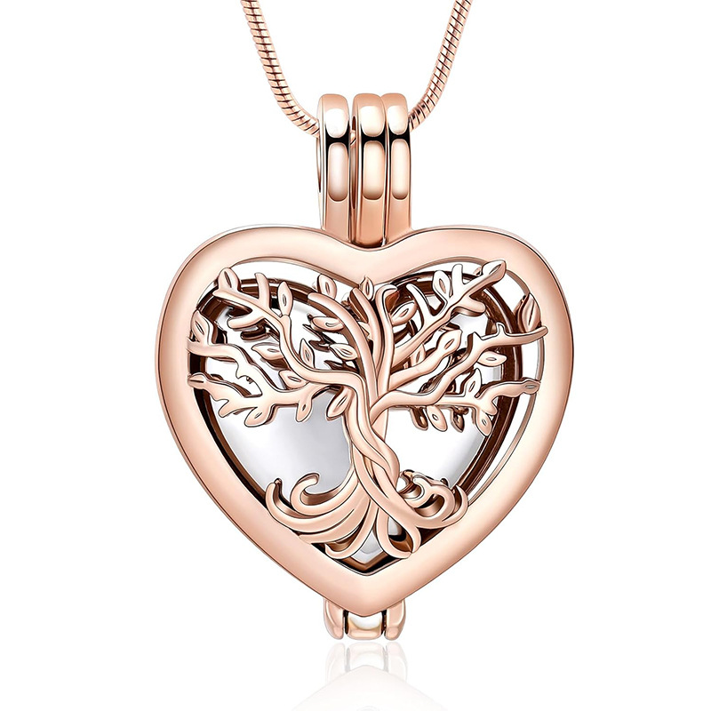 Rose gold silver hollow heart pendant