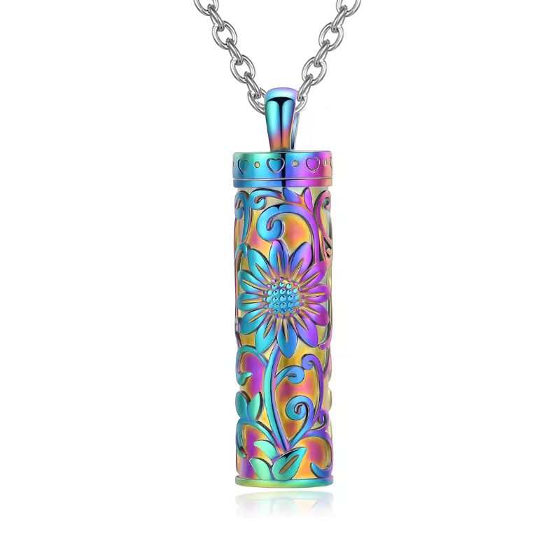 Colorful cylinder sunflower pendant