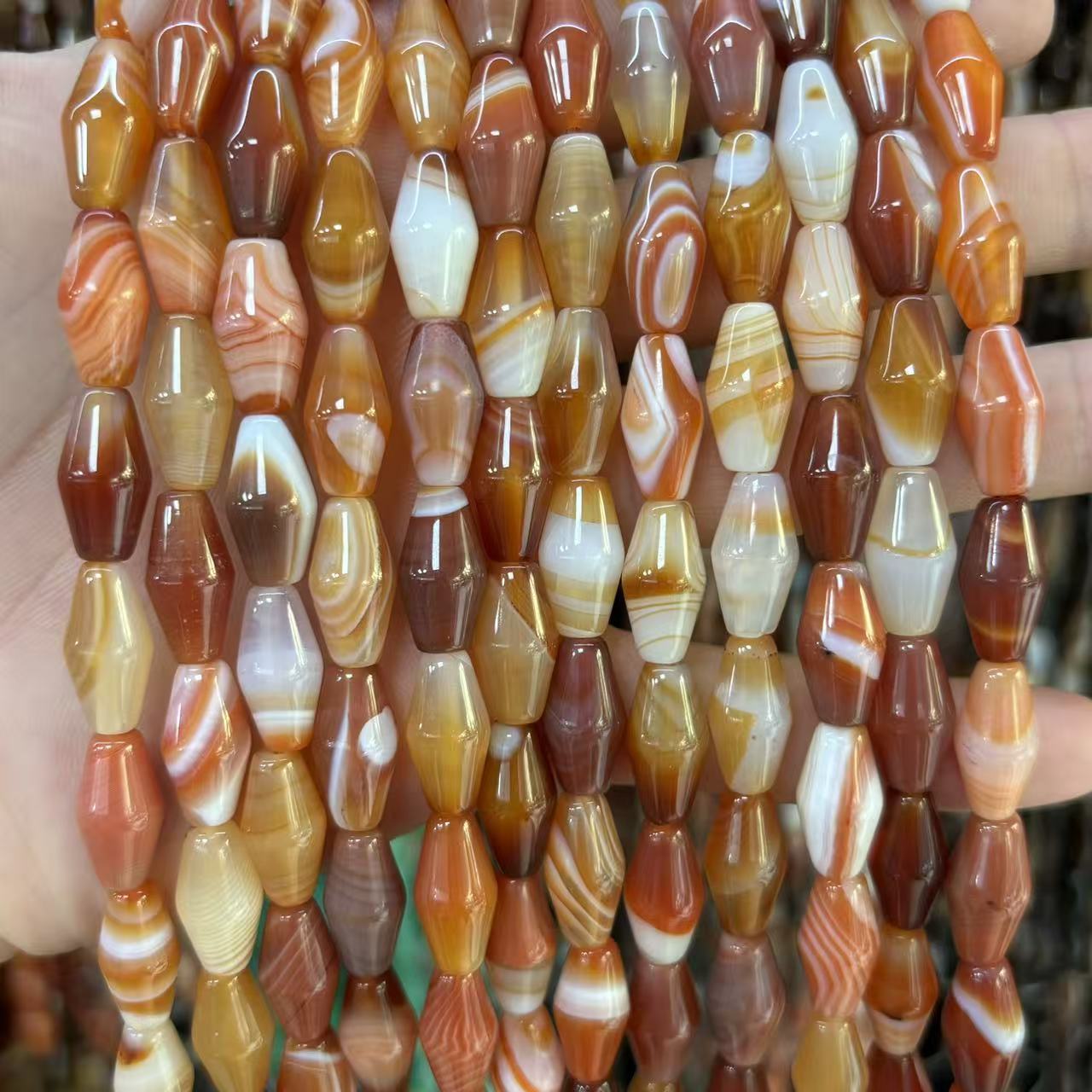 8x16mm red striped agate