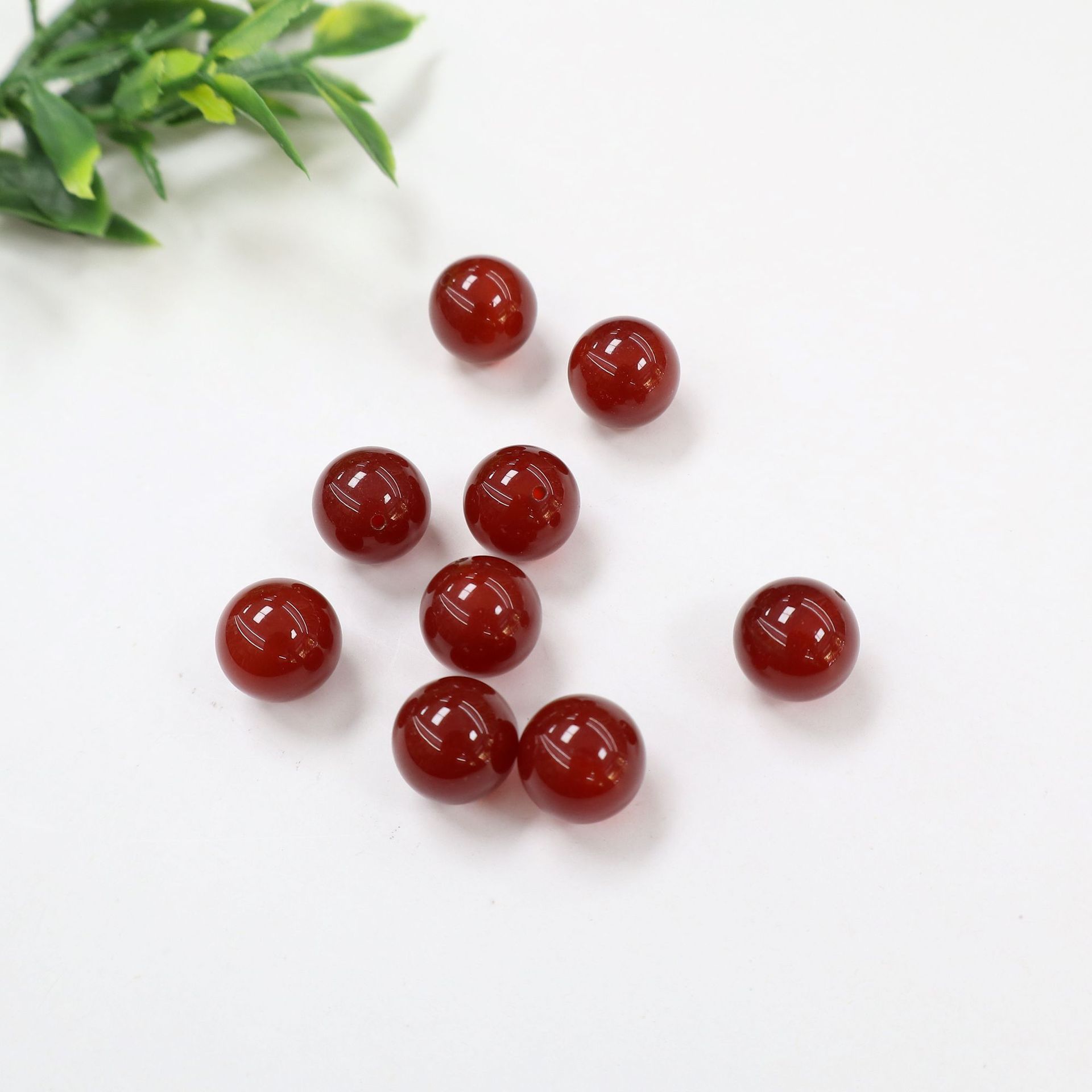 Half hole red agate beads