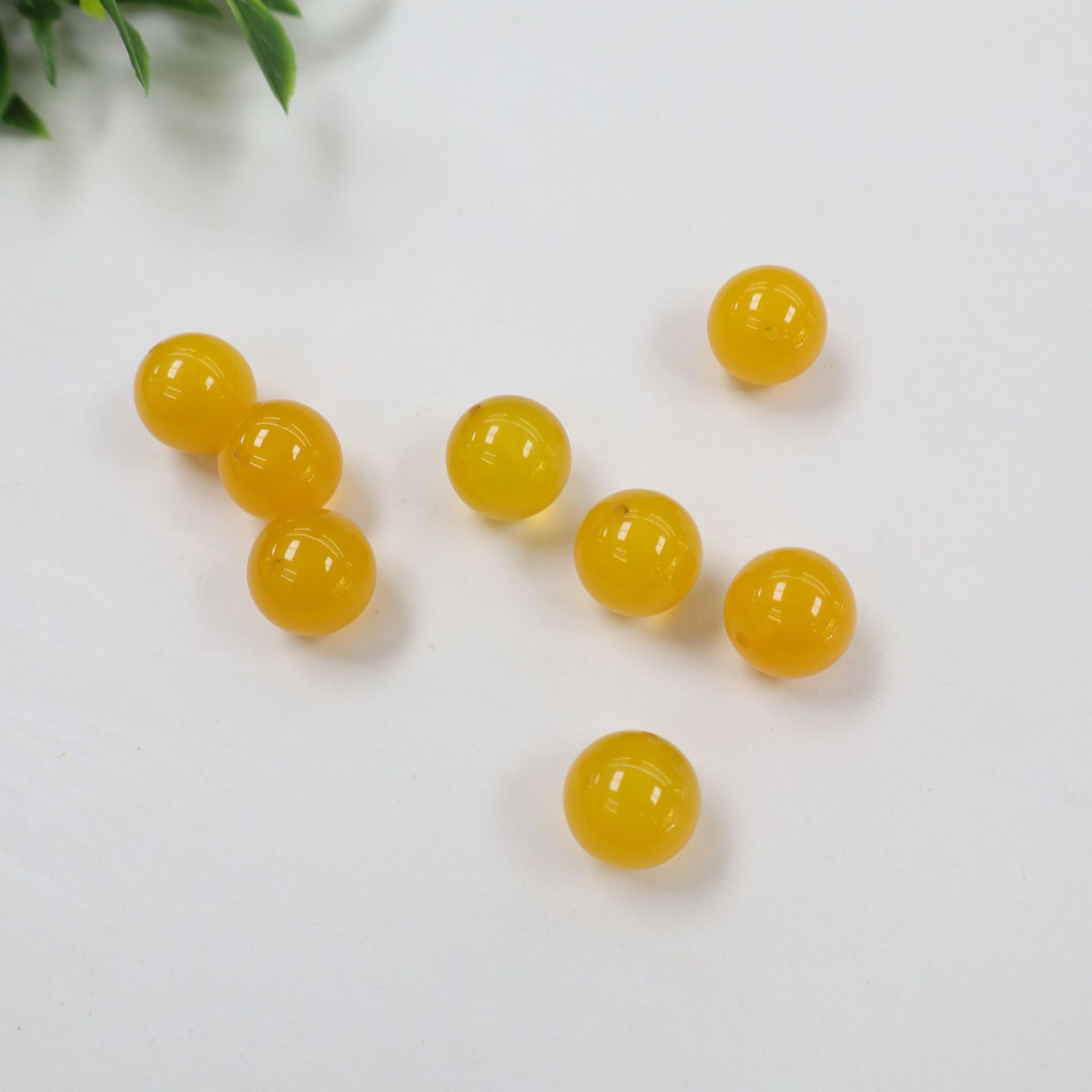 Half hole yellow agate beads