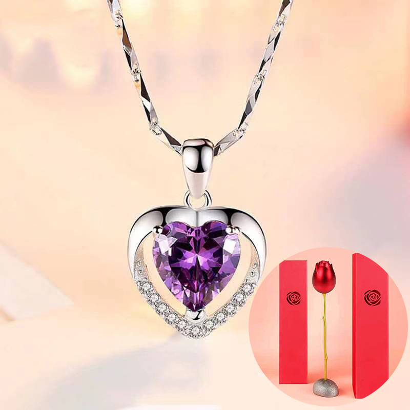 Eternal Heart purple diamond a rose gift box