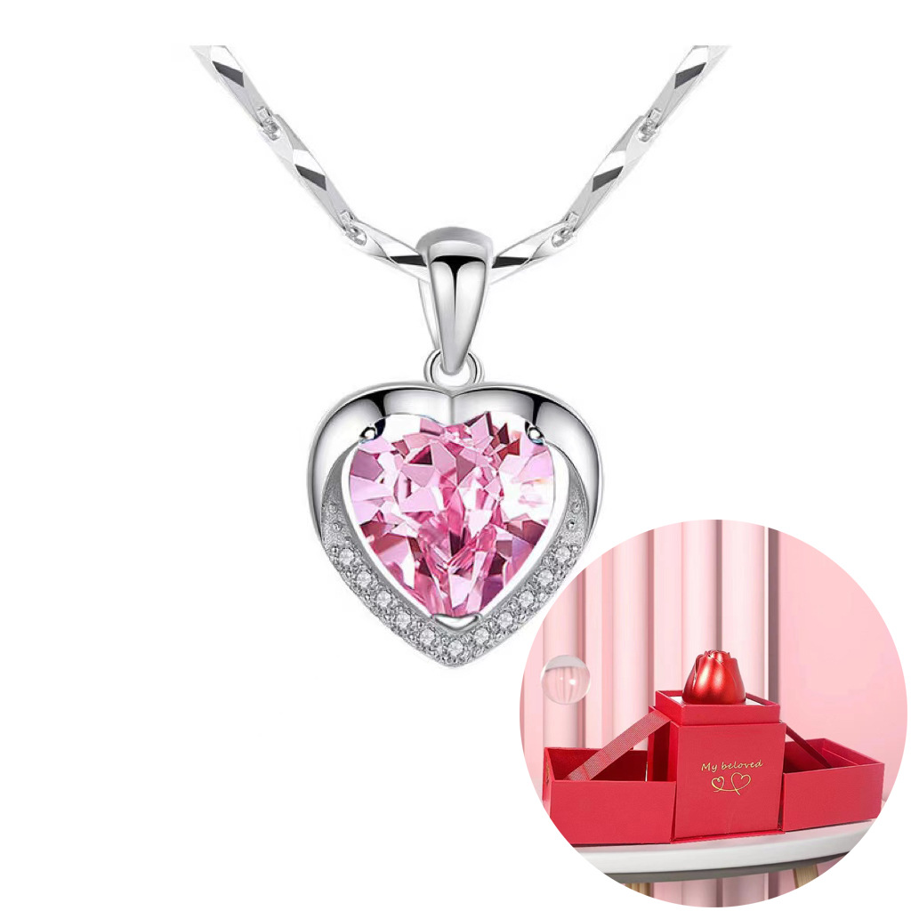 Eternal Heart Pink Diamond Rose lifting gift box